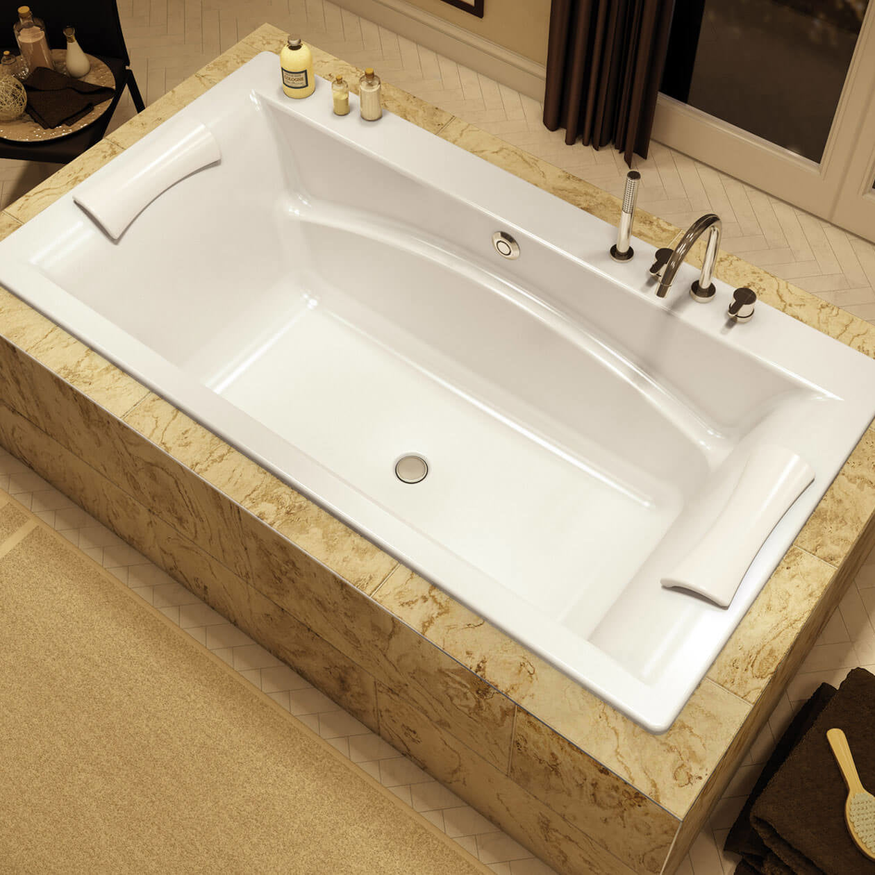 Maax Optik C 66 x 36 Acrylic Drop-in Center Drain Bathtub