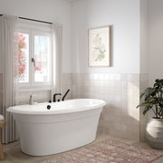 Maax Ella Sleek 66 x 36 Acrylic Freestanding Center Drain Bathtub