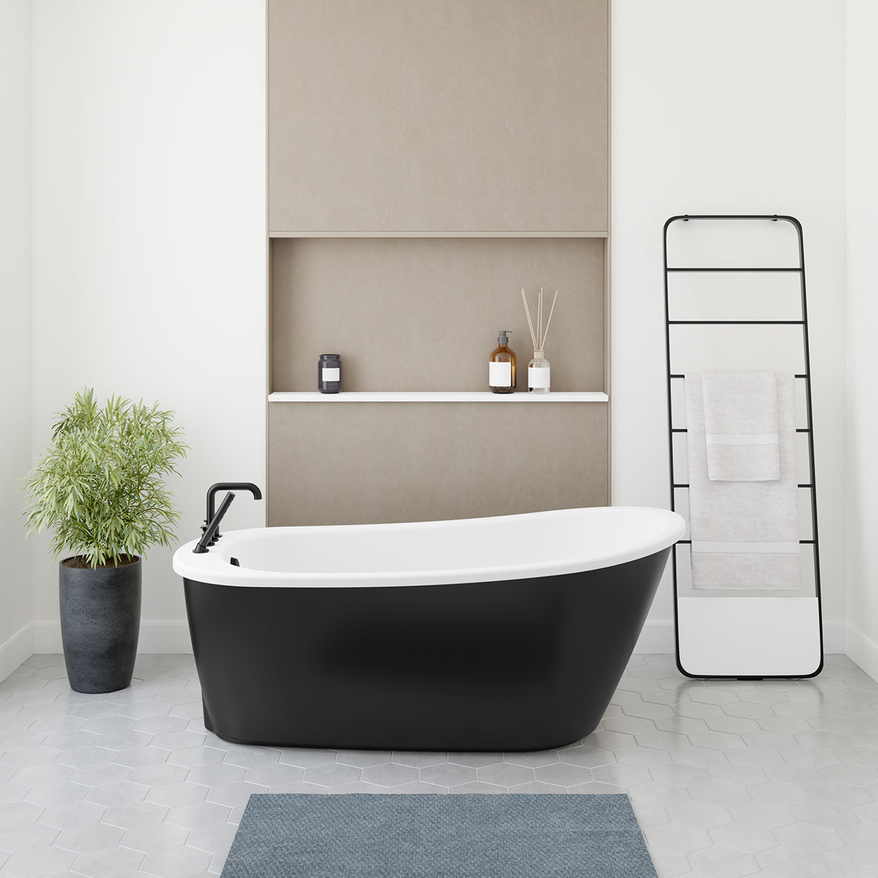 Maax Sax 6032 AcrylX Freestanding End Drain Bathtub