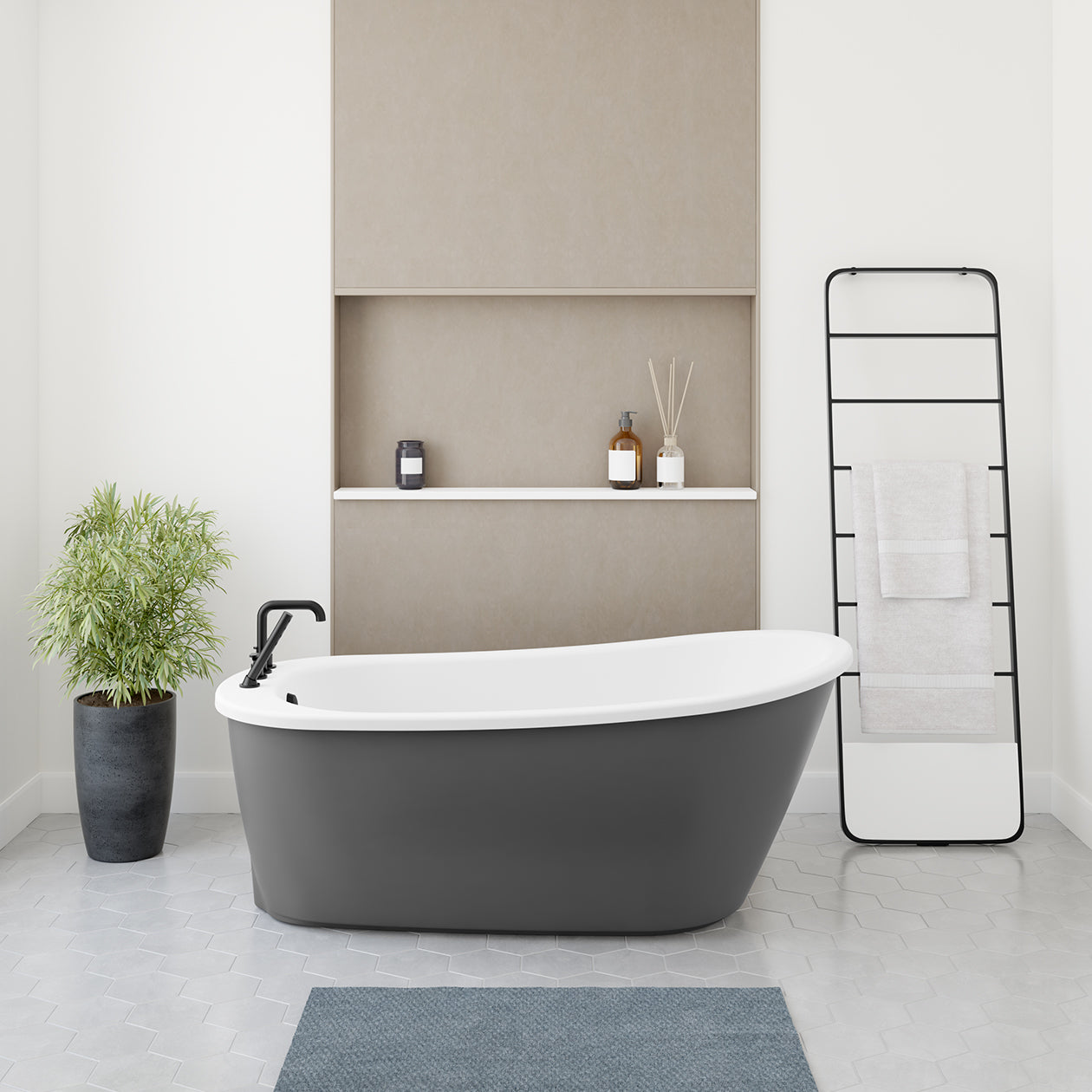 Maax Sax 6032 AcrylX Freestanding End Drain Bathtub