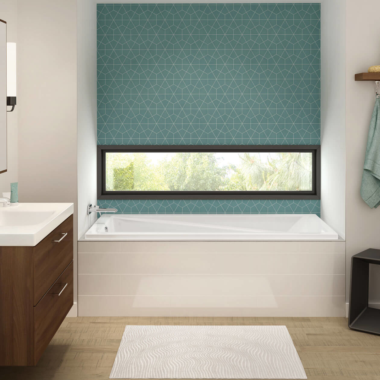 Maax Exhibit 7242 Acrylic Drop-in End Drain Bathtub