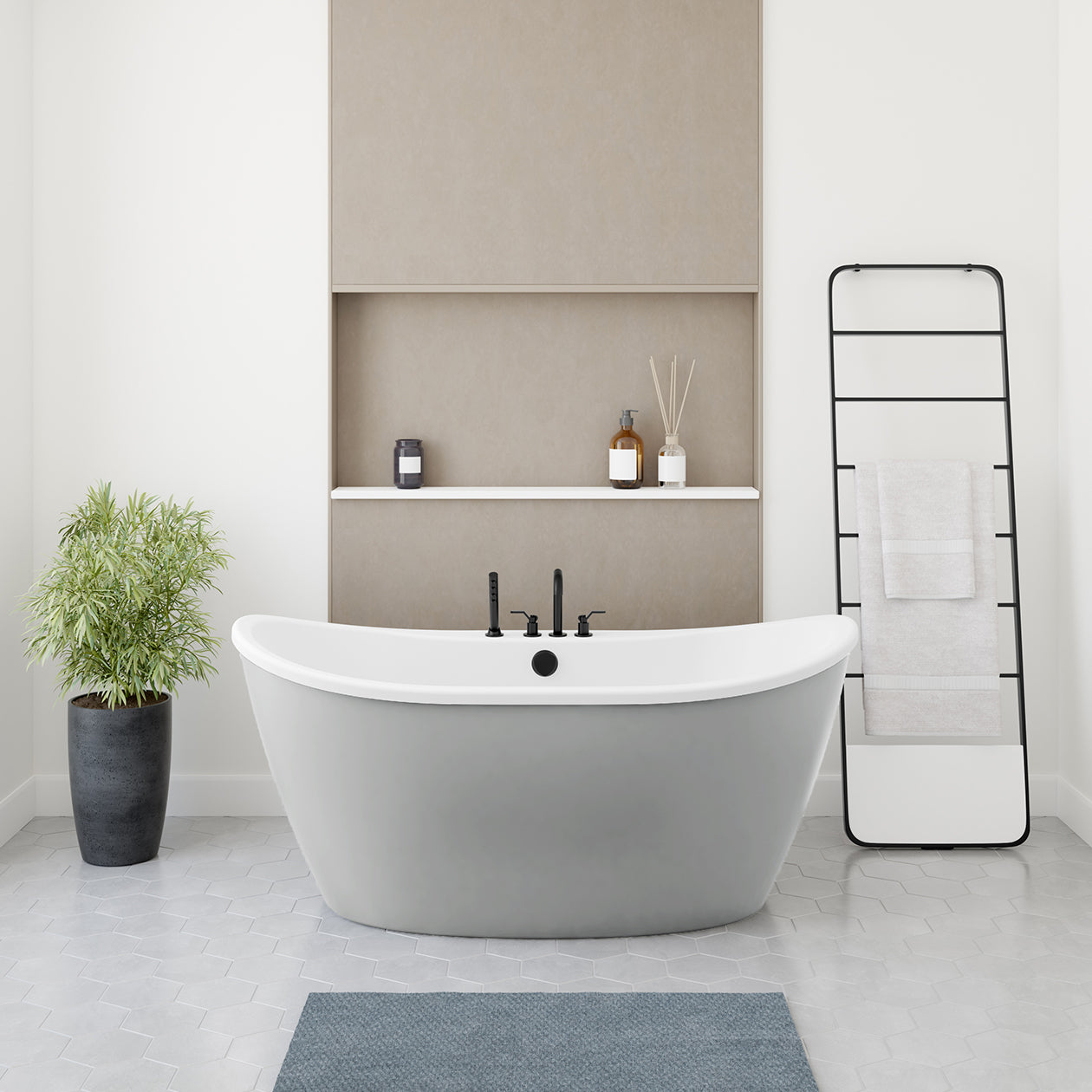 Maax Delsia 6032 AcrylX Freestanding Center Drain Bathtub
