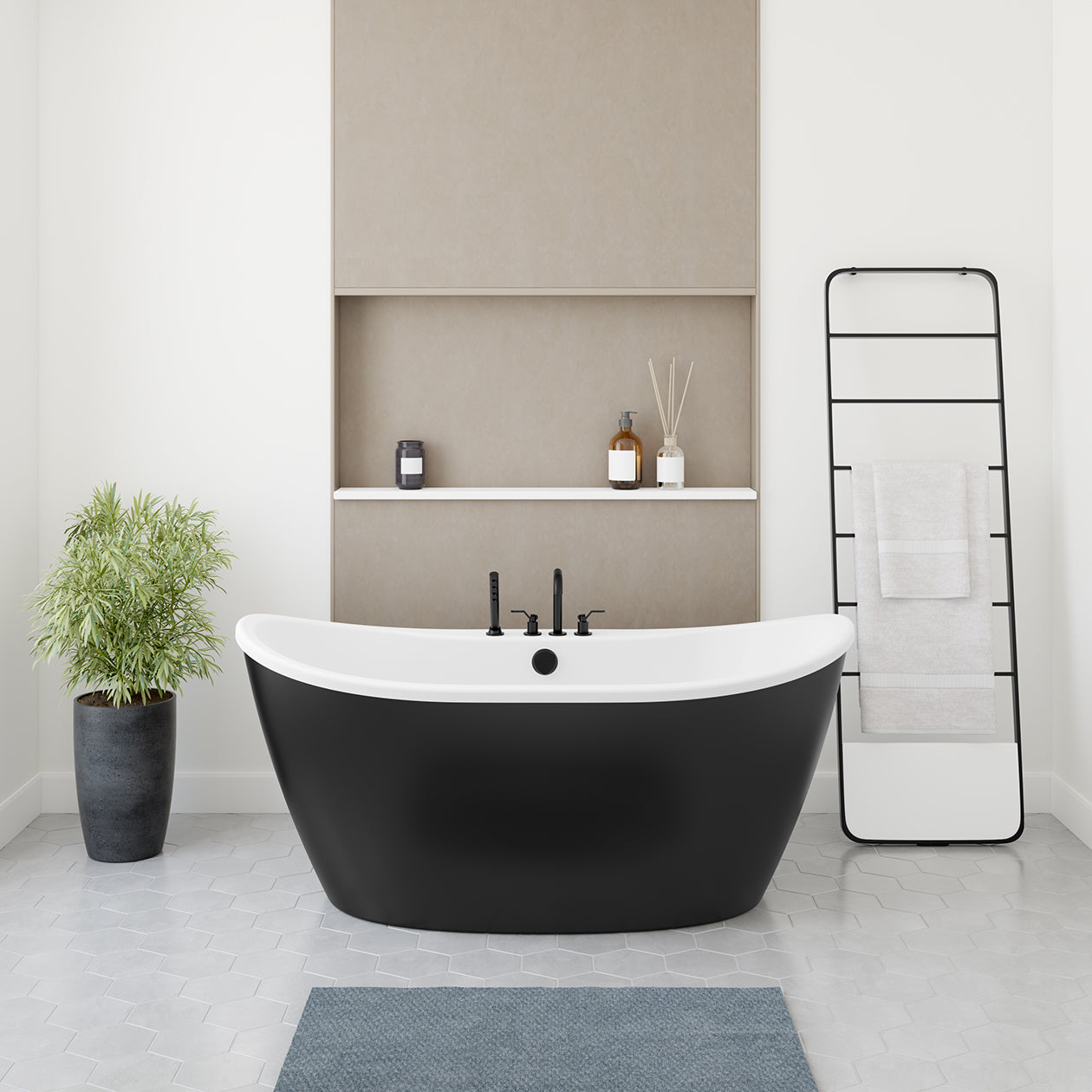 Maax Delsia 6032 AcrylX Freestanding Center Drain Bathtub