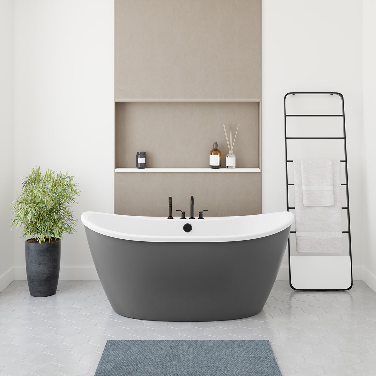 Maax Delsia 6032 AcrylX Freestanding Center Drain Bathtub