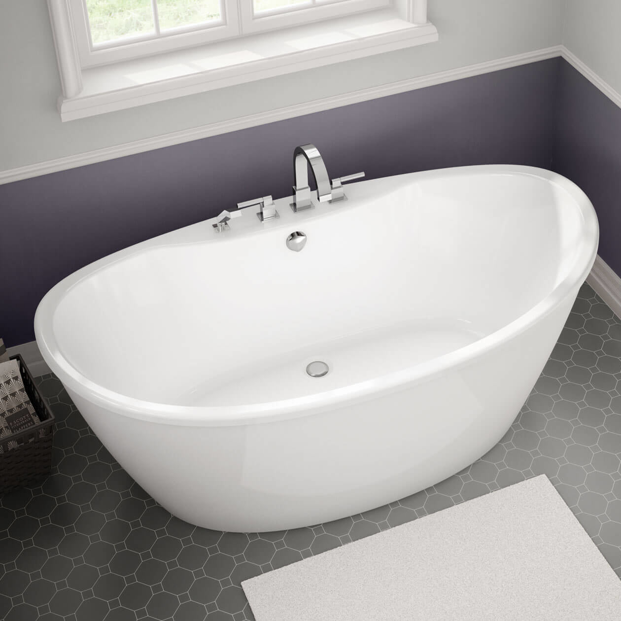 Maax Delsia 6636 AcrylX Freestanding Center Drain Bathtub