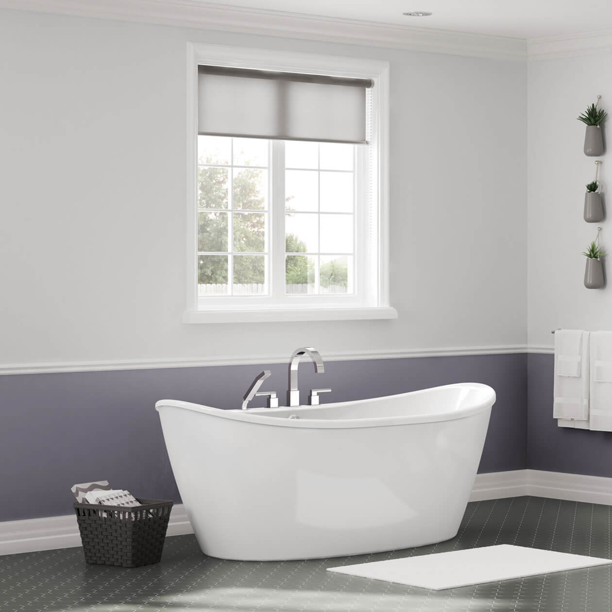 Maax Delsia 6636 AcrylX Freestanding Center Drain Bathtub