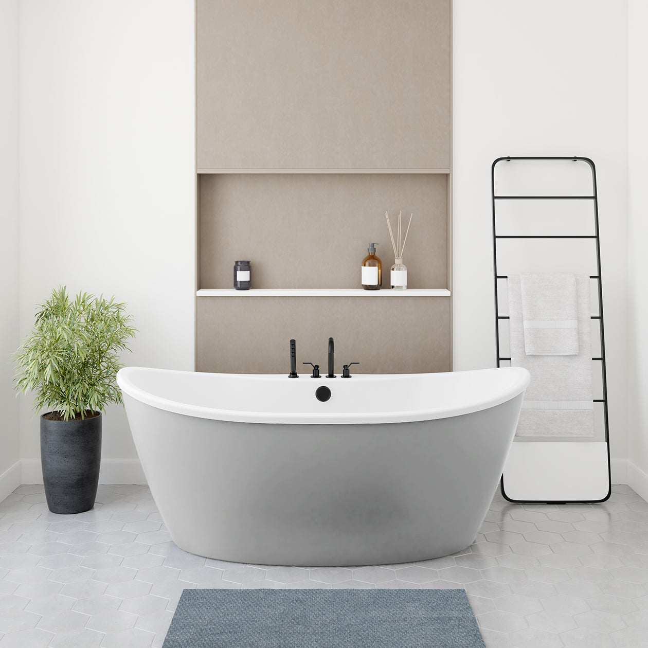 Maax Delsia 6636 AcrylX Freestanding Center Drain Bathtub