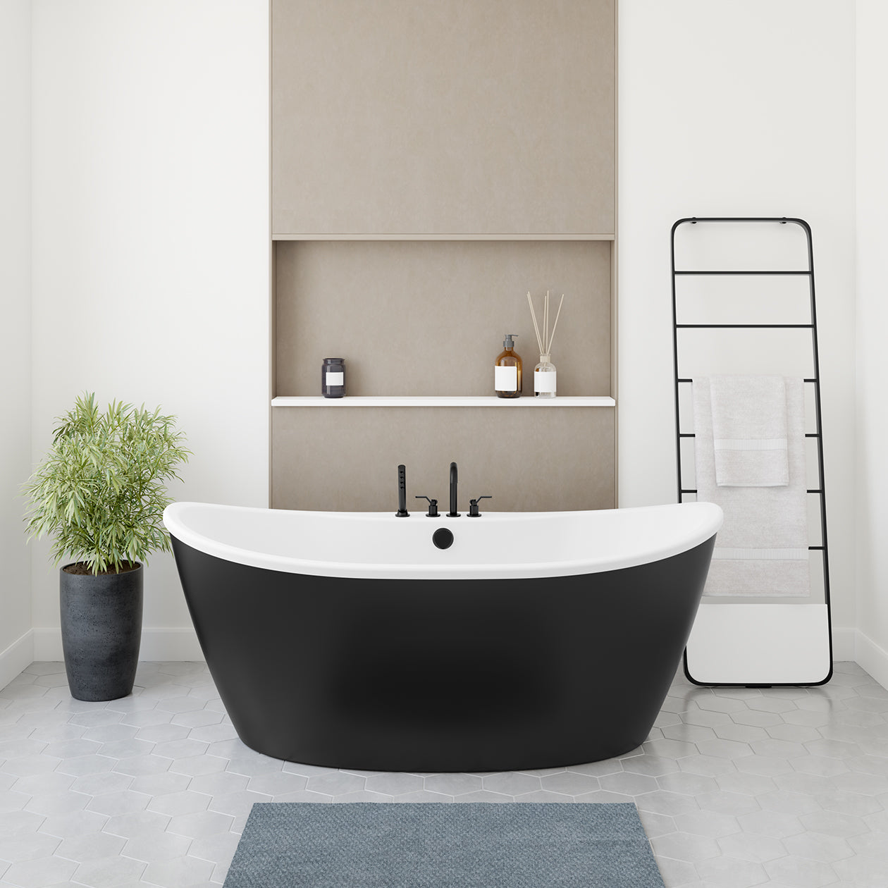 Maax Delsia 6636 AcrylX Freestanding Center Drain Bathtub