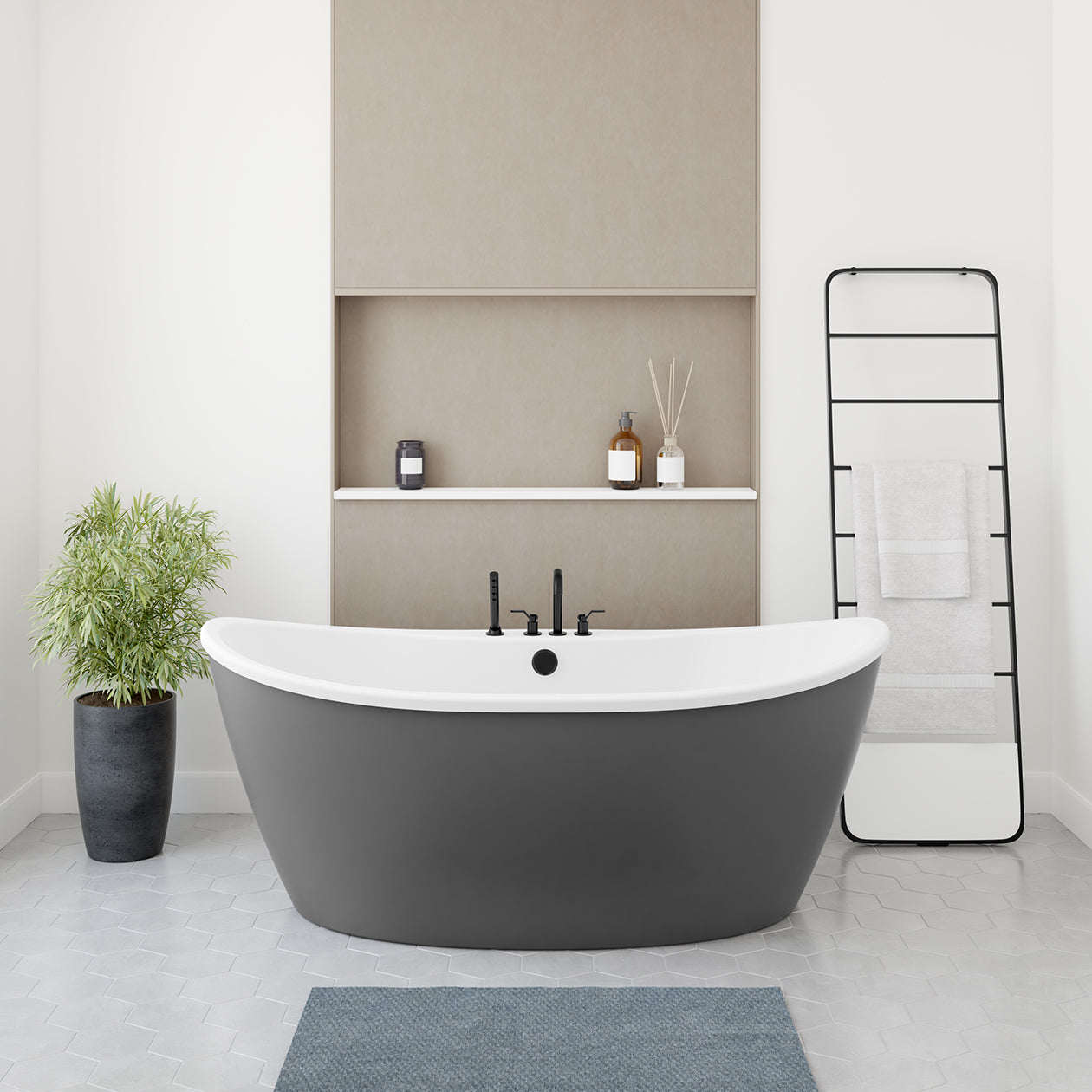 Maax Delsia 6636 AcrylX Freestanding Center Drain Bathtub