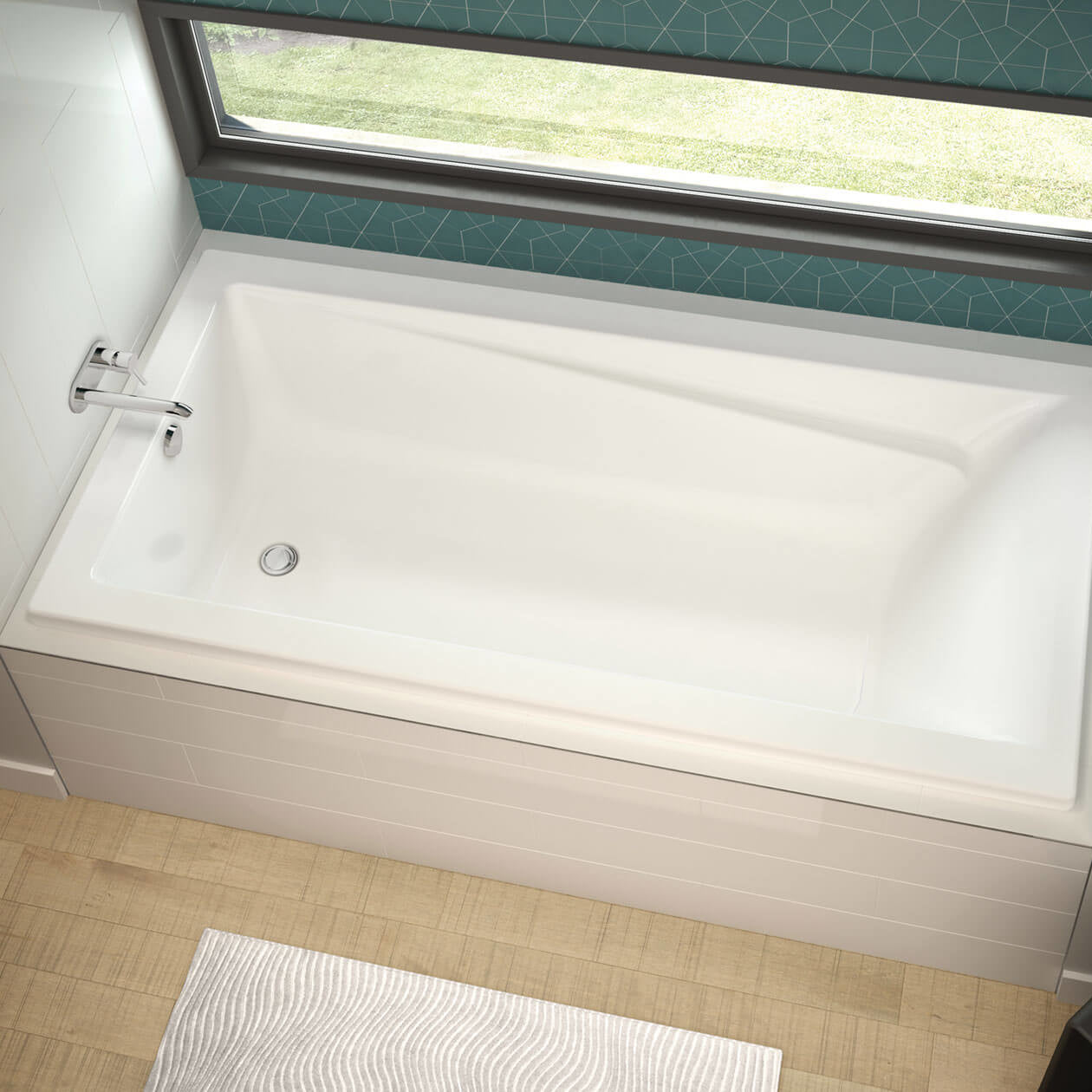 Maax Exhibit 6634 Acrylic Drop-in End Drain Bathtub