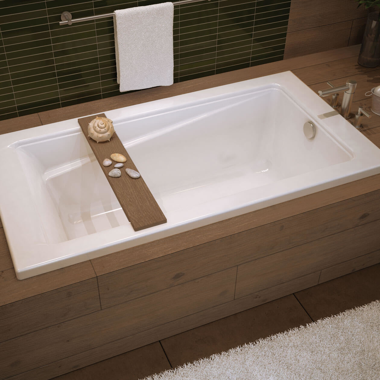 Maax Exhibit 6634 Acrylic Drop-in End Drain Bathtub