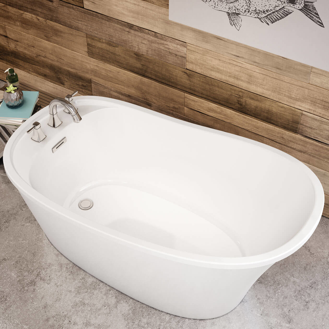 Maax Ariosa 6032 Acrylic Freestanding End Drain Bathtub