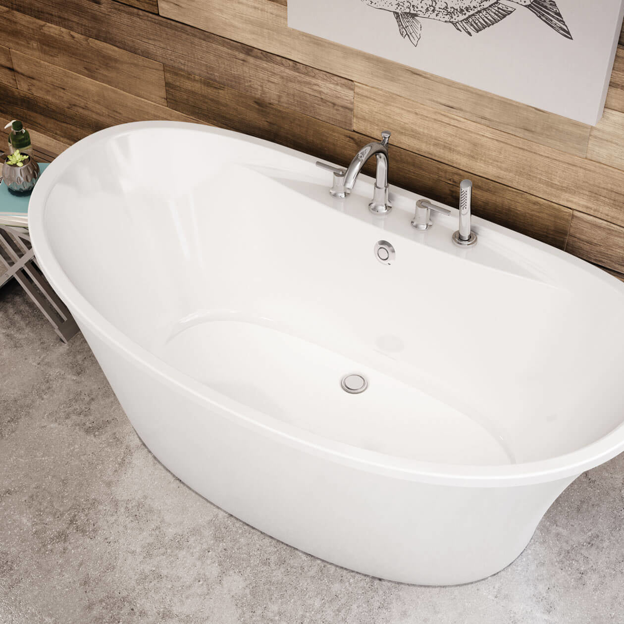 Maax Ariosa 6636 Acrylic Freestanding Center Drain Bathtub