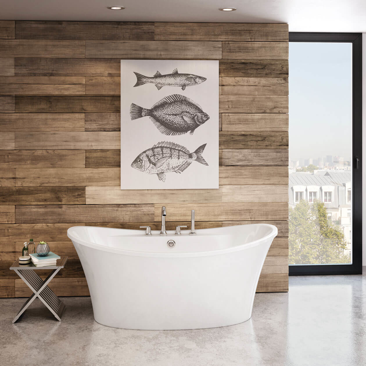 Maax Ariosa 6636 Acrylic Freestanding Center Drain Bathtub