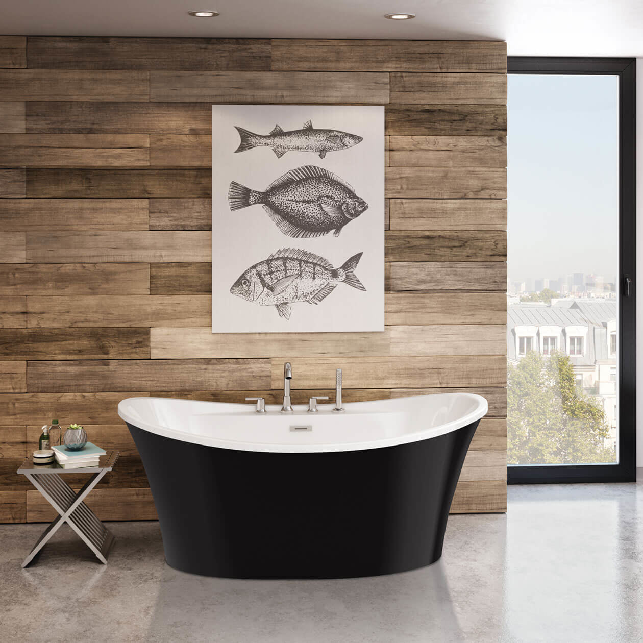 Maax Ariosa 6636 Acrylic Freestanding Center Drain Bathtub