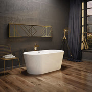 Maax Louie 5829 Acrylic Freestanding Center Drain Bathtub with White Skirt