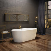 Maax Louie 6731 Acrylic Freestanding Center Drain Bathtub with White Skirt