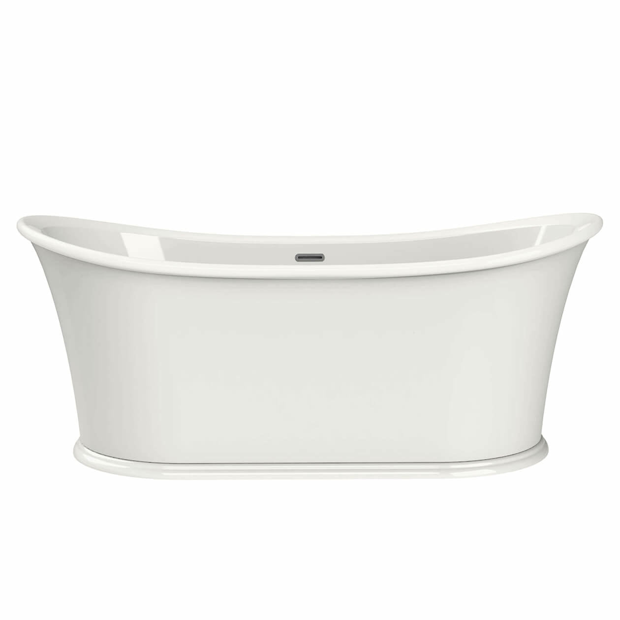 Maax Elina 66 x 34 Acrylic Freestanding Center Drain Bathtub with White Skirt