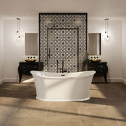 Maax Elina 66 x 34 Acrylic Freestanding Center Drain Bathtub with White Skirt