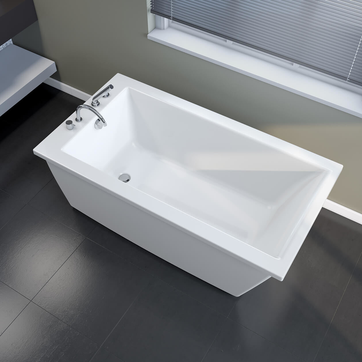 Maax Elinor 6032 AcrylX Freestanding End Drain Bathtub
