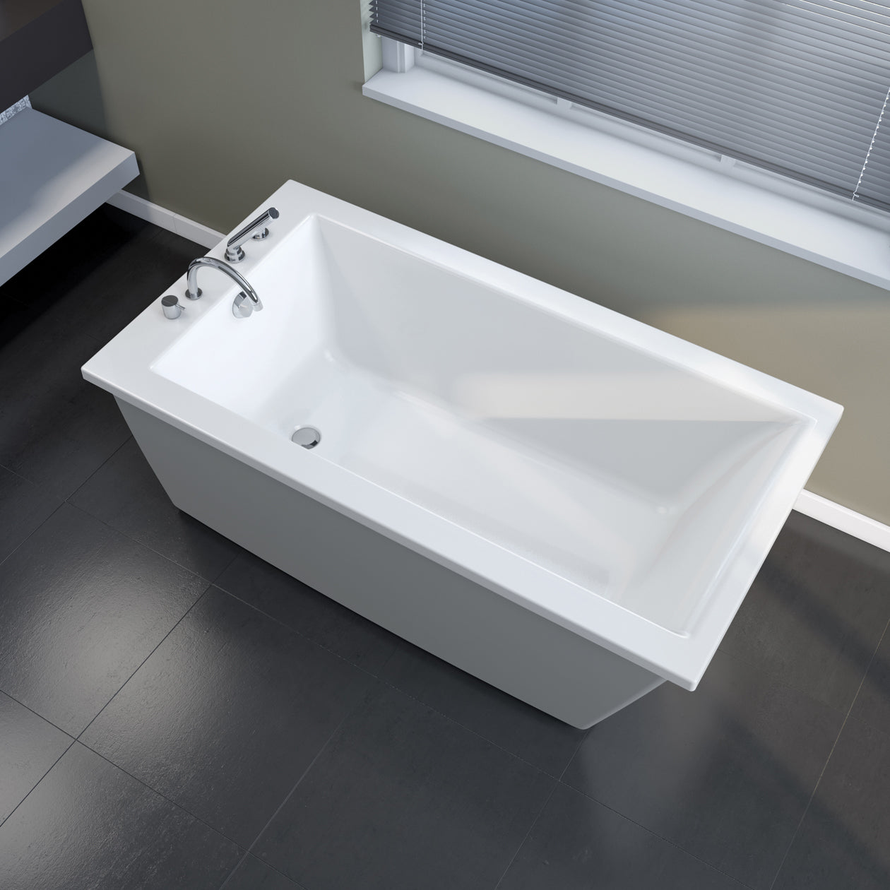 Maax Elinor 6032 AcrylX Freestanding End Drain Bathtub