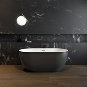 Maax Tosca Matte 5932 Acrylic Freestanding Center Drain Bathtub in Matte White