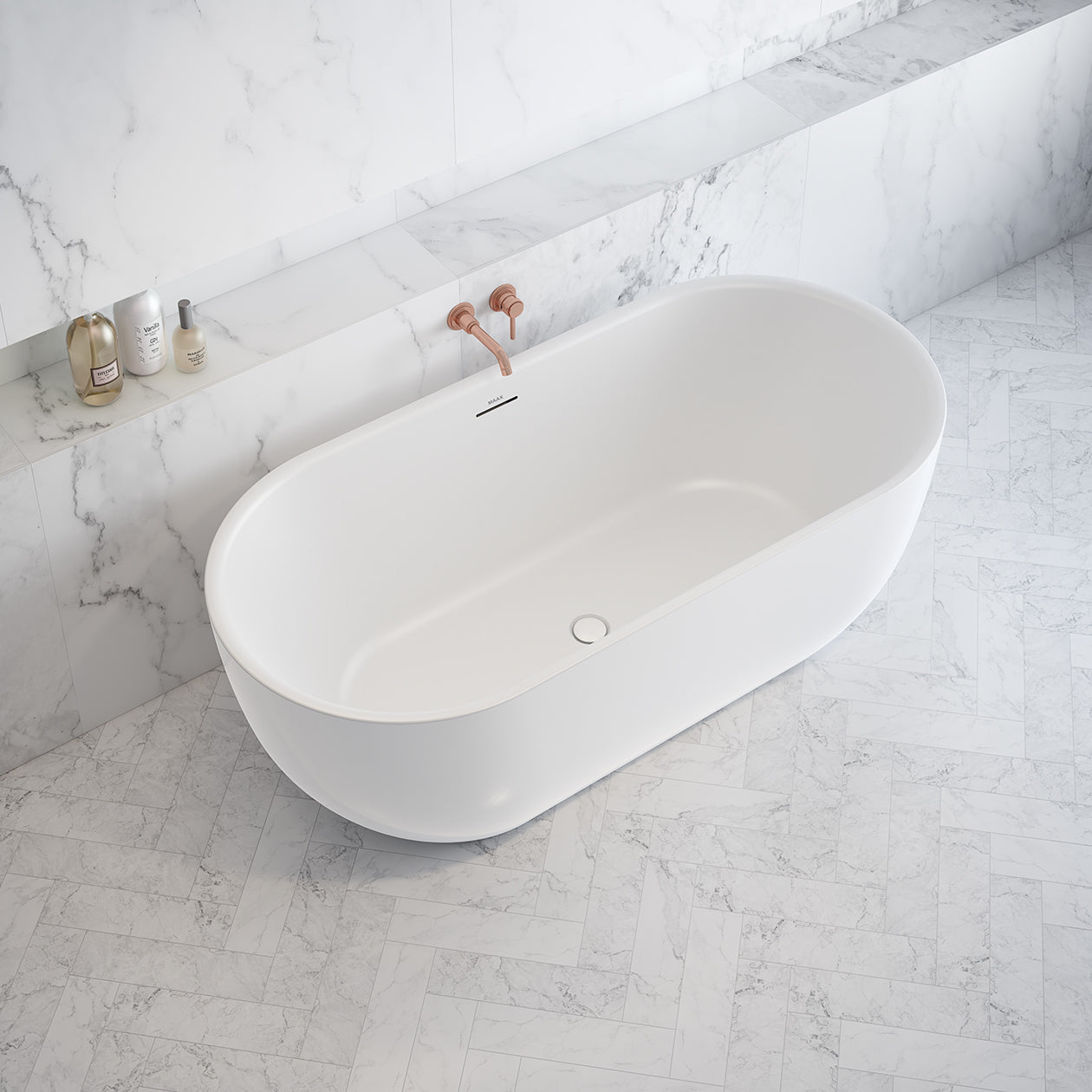 Maax Tosca 6732 Acrylic Freestanding Center Drain Bathtub