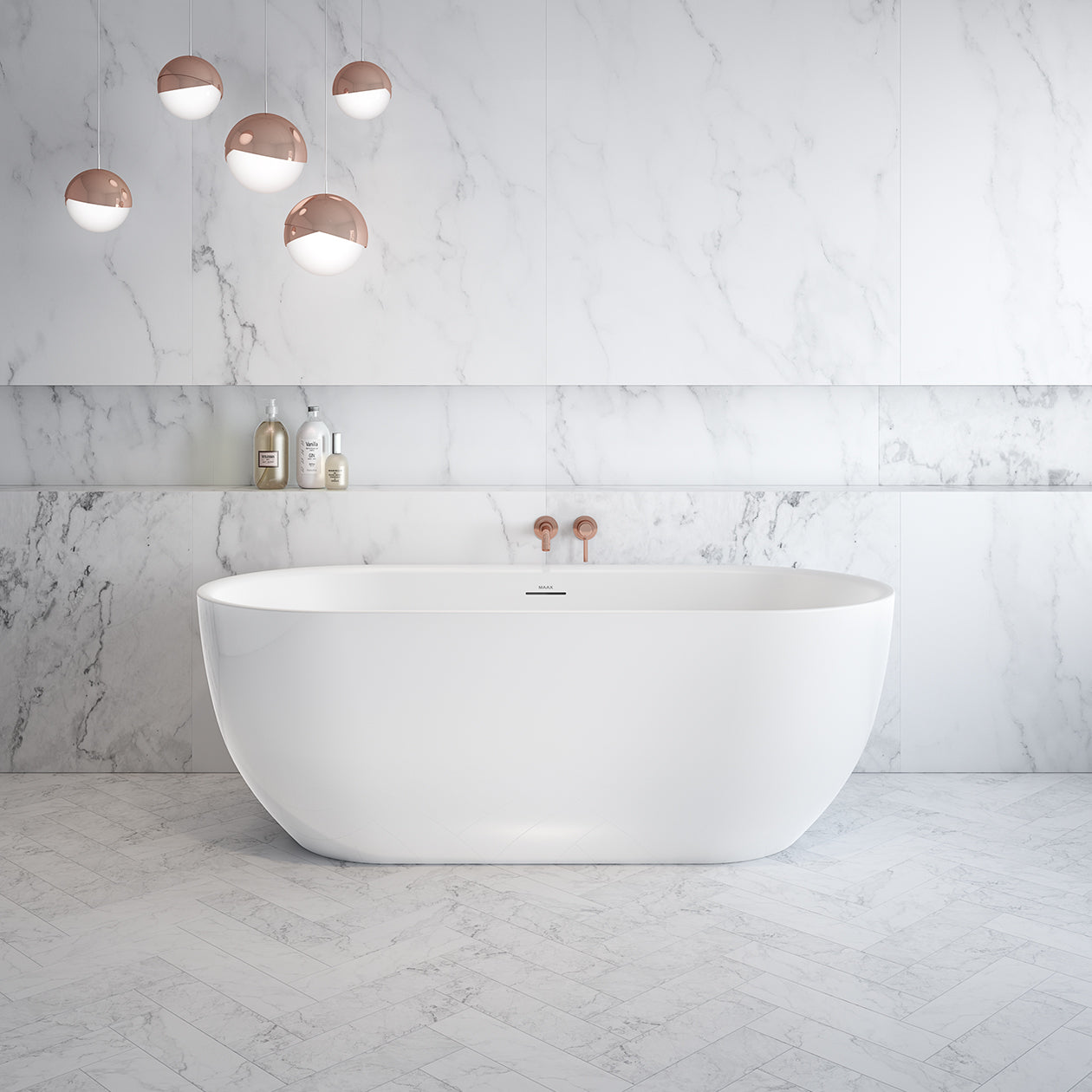 Maax Tosca 6732 Acrylic Freestanding Center Drain Bathtub