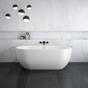 Maax Tosca Matte 6732 Acrylic Freestanding Center Drain Bathtub in Matte White