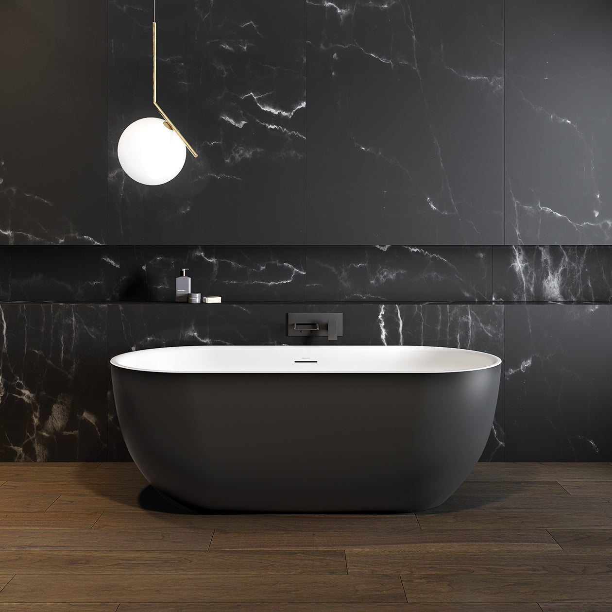 Maax Tosca Matte 6732 Acrylic Freestanding Center Drain Bathtub in Matte White