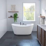 Maax Sonoma 58 x 32 AcrylX Freestanding Center Drain Bathtub with White Skirt