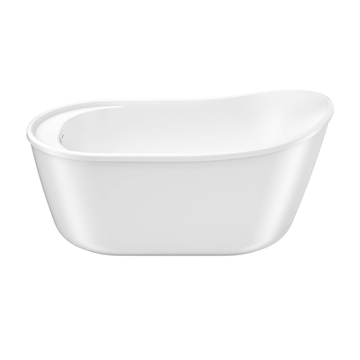 Maax Finlay 58 x 32 AcrylX Freestanding End Drain Bathtub with White Skirt