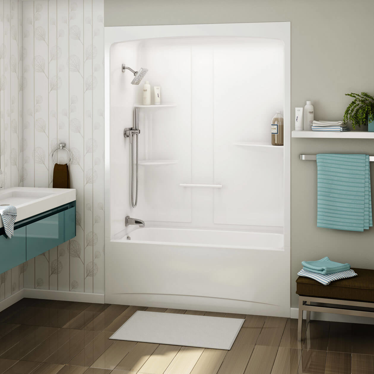Maax Allia TSR-6032 AFR Acrylic Alcove One-Piece Tub Shower