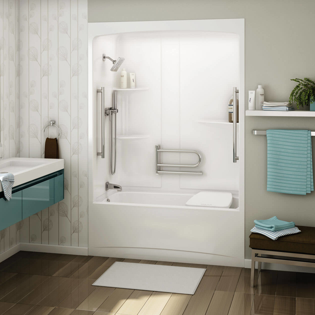 Maax Allia TSR-6032 AFR Acrylic Alcove Three-Piece Tub Shower