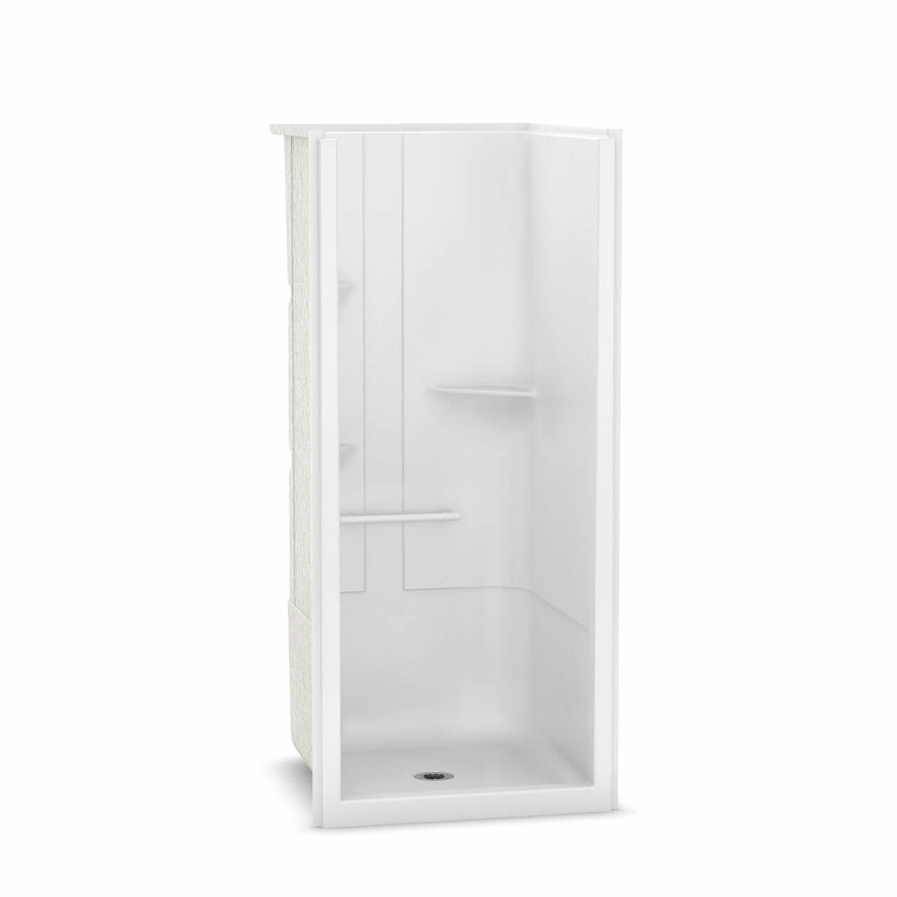 Maax Allia SH-3636 Acrylic Alcove Center Drain No Seat One-Piece Shower