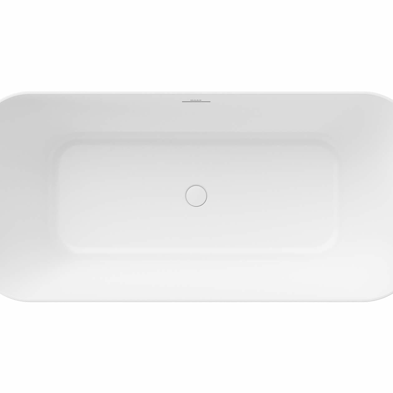 Maax Renata 67 x 32 Acrylic Freestanding Center Drain Bathtub in Matte White with Matte White Skirt