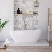 Maax Valentina 67 x 32 Acrylic Freestanding Center Drain Bathtub in Matte White with Matte White Skirt