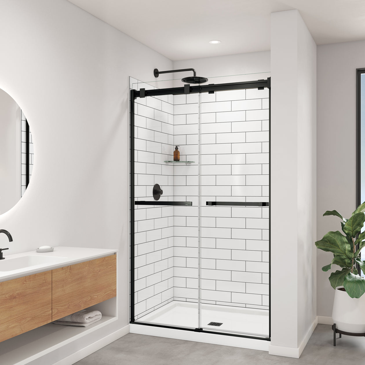 Maax Utile 4836 Composite Direct-to-Stud Three-Piece Alcove Shower Wall Kit