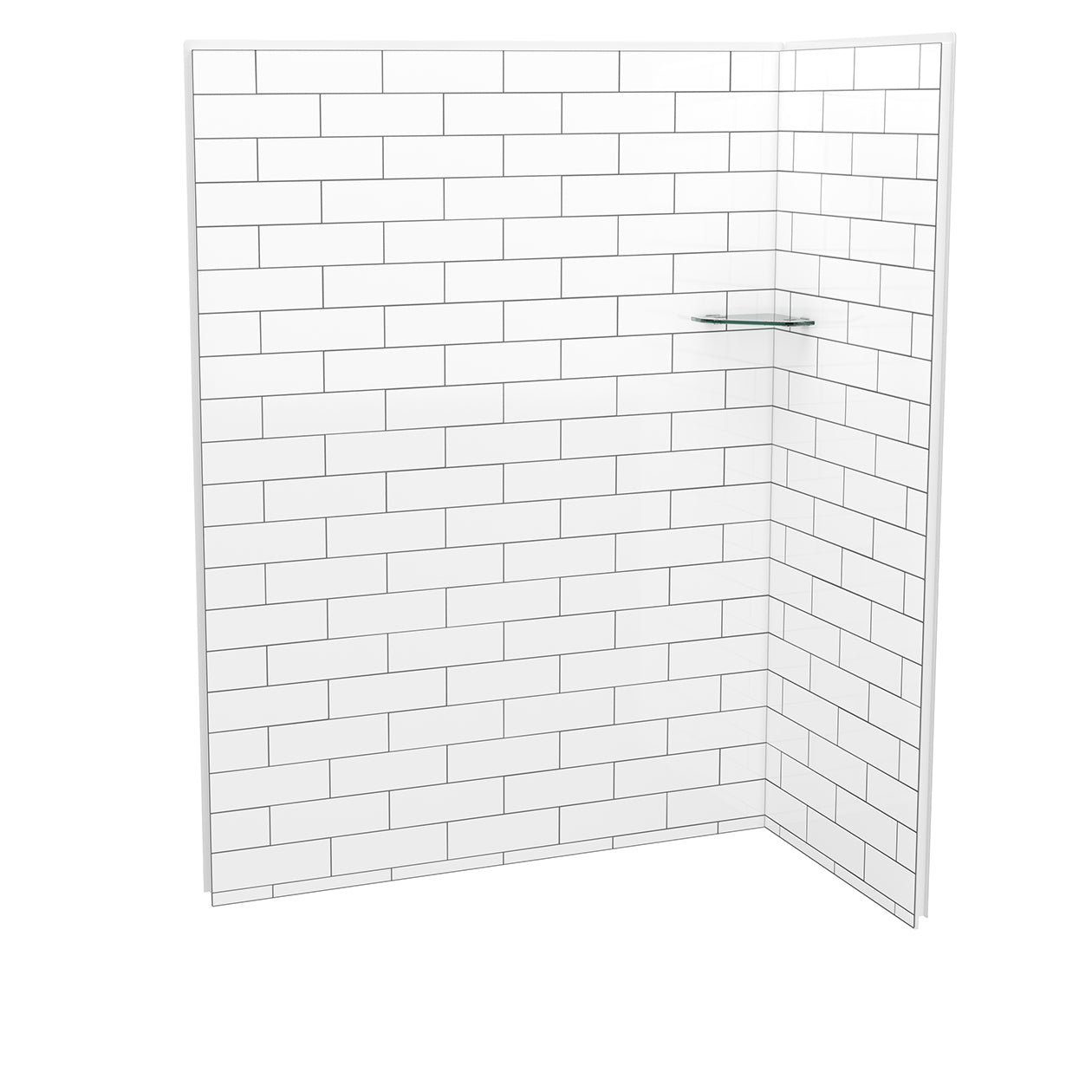 Maax Utile 6036 Composite Direct-to-Stud Two-Piece Corner Shower Wall Kit