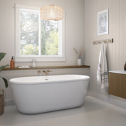 Maax Golan 6429 AcrylX Freestanding Center Drain Bathtub with White Skirt