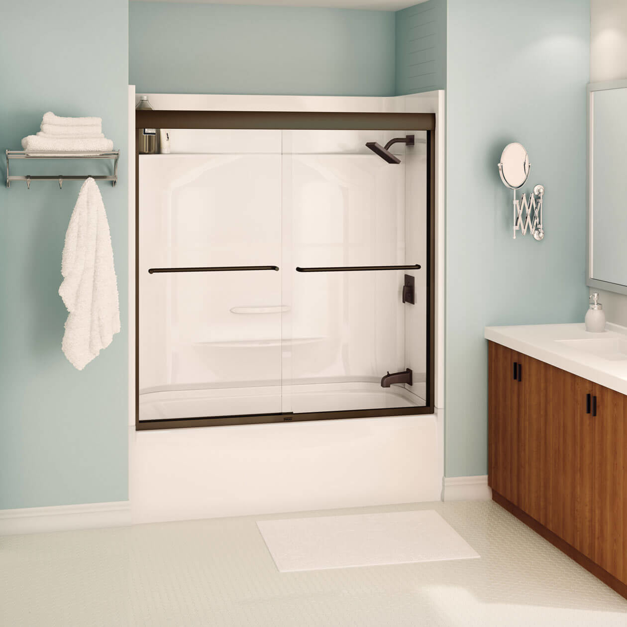 Maax Kameleon 55-59 x 57 in. 8 mm Bypass Tub Door for Alcove Installation with Clear glass