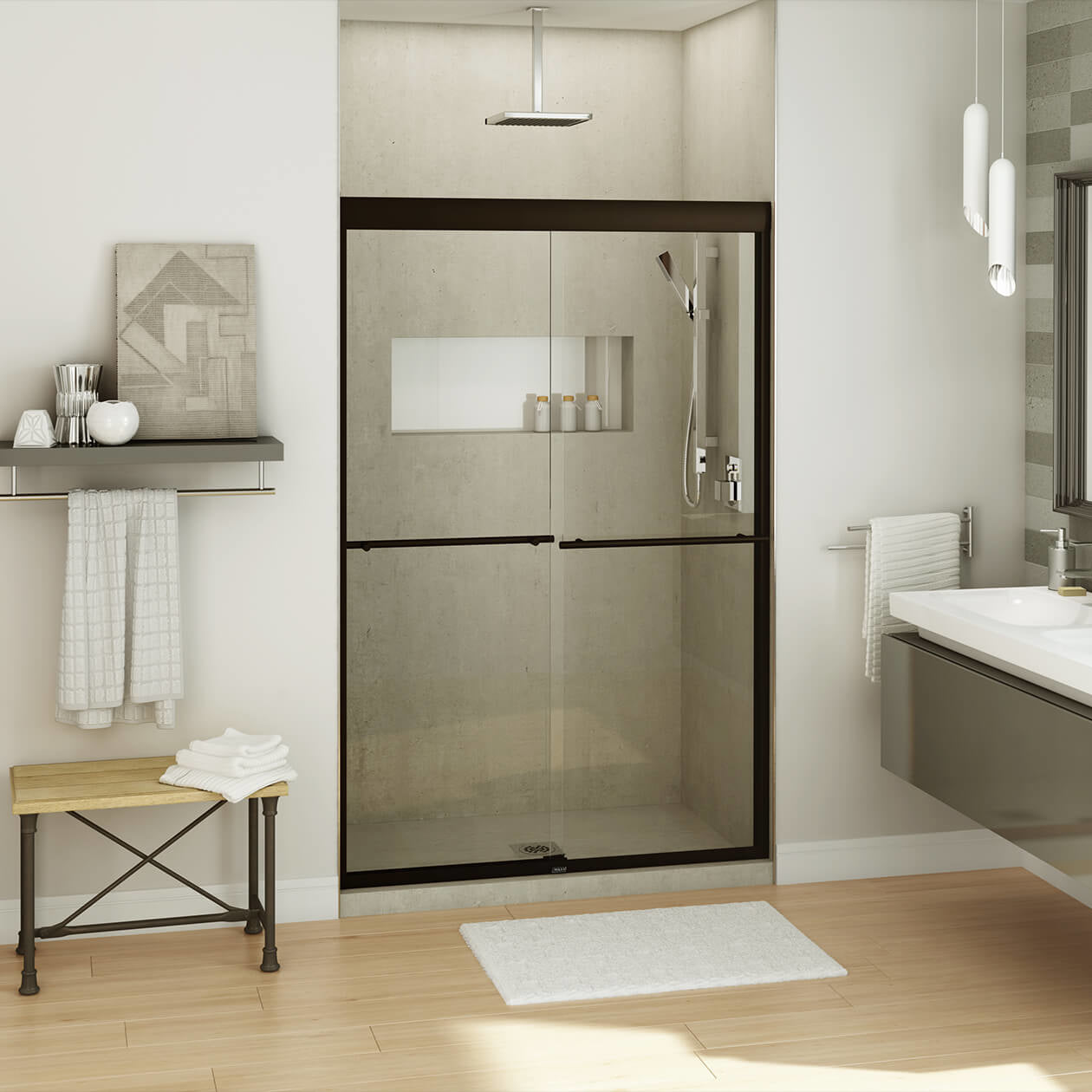 Maax Kameleon SC 43-47 x 71 in. 8 mm Bypass Shower Door for Alcove Installation with Clear glass