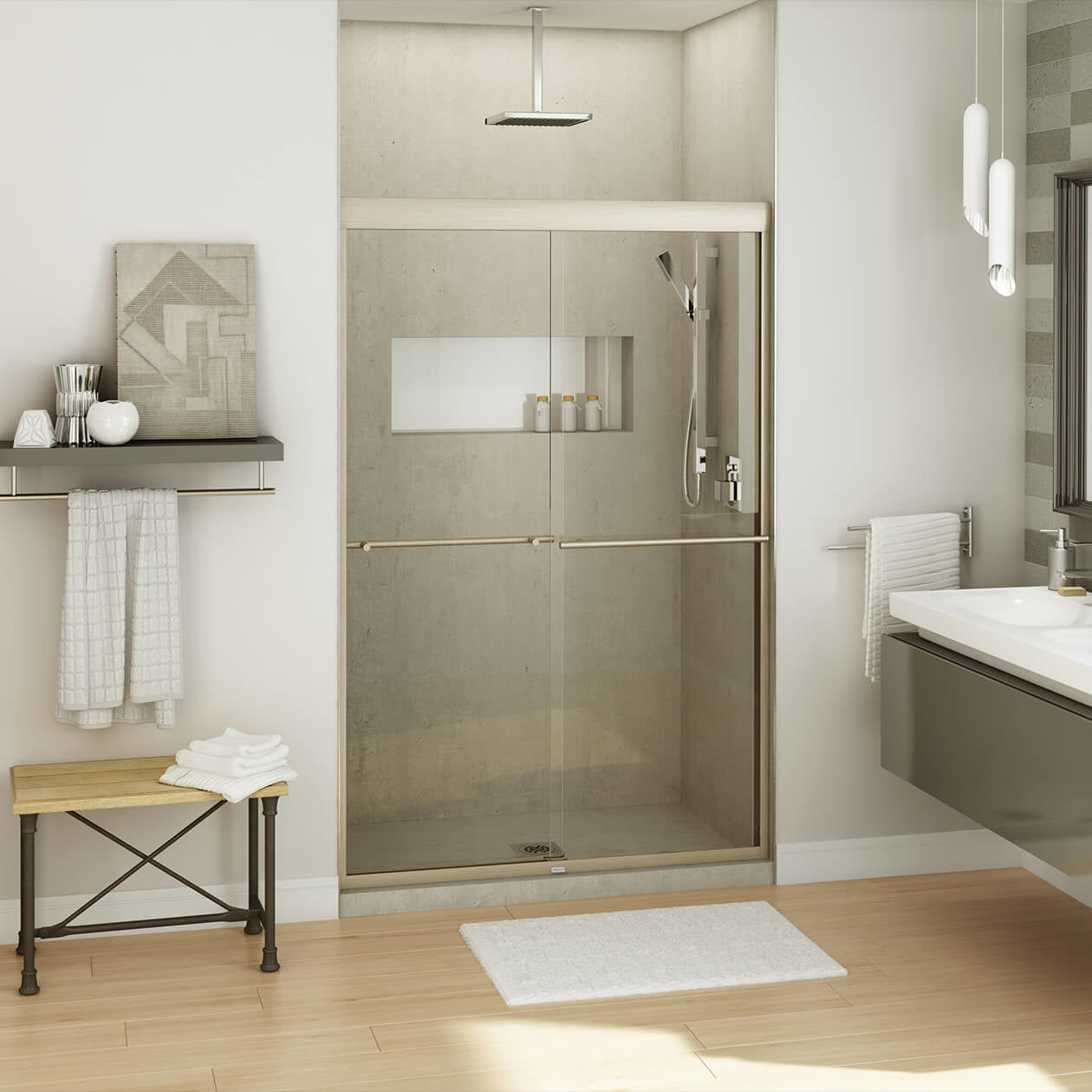 Maax Kameleon SC 43-47 x 71 in. 8 mm Bypass Shower Door for Alcove Installation with Clear glass