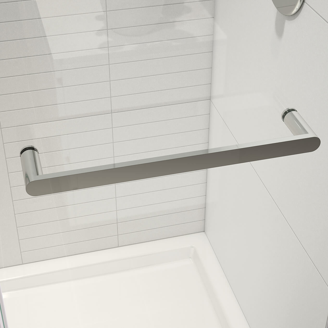 Maax Halo Pro 48 x 32 x 78 3/4 in. 8mm Sliding Shower Door with Towel Bar for Corner Installation with Clear glass