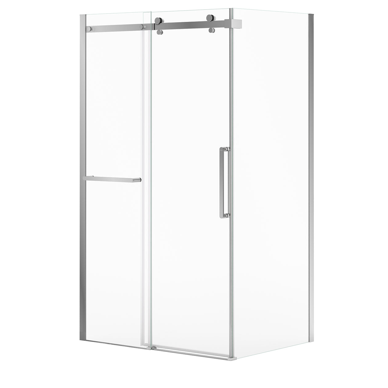 Maax Halo Pro 48 x 32 x 78 3/4 in. 8mm Sliding Shower Door with Towel Bar for Corner Installation with Clear glass