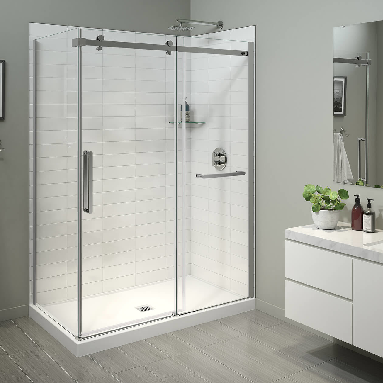 Maax Halo Pro 60 x 36 x 78 3/4 in. 8mm Sliding Shower Door with Towel Bar