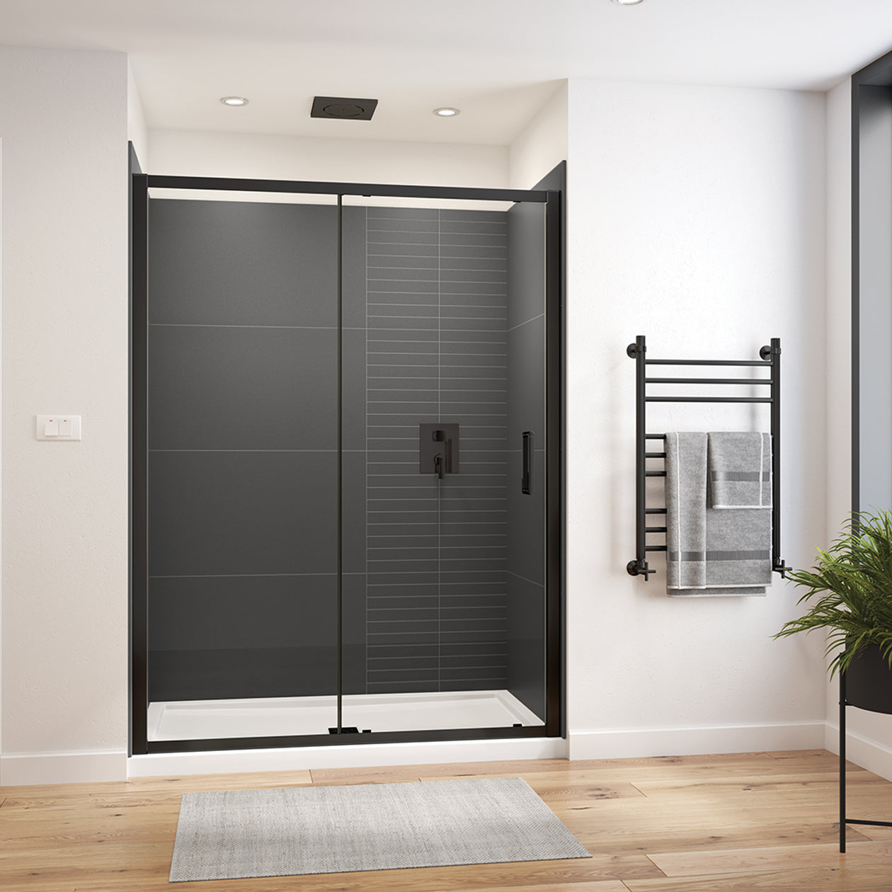 Maax Connect Pro 57-58 ½ x 76 in. 6mm Sliding Shower Door for Alcove Installation with Clear glass