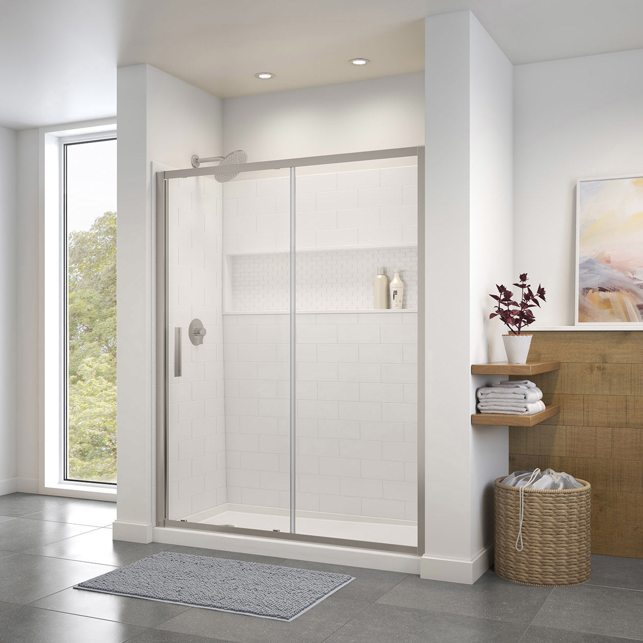 Maax Connect 57-58 ½ x 72 in. 6mm Sliding Shower Door for Alcove Installation with Clear glass