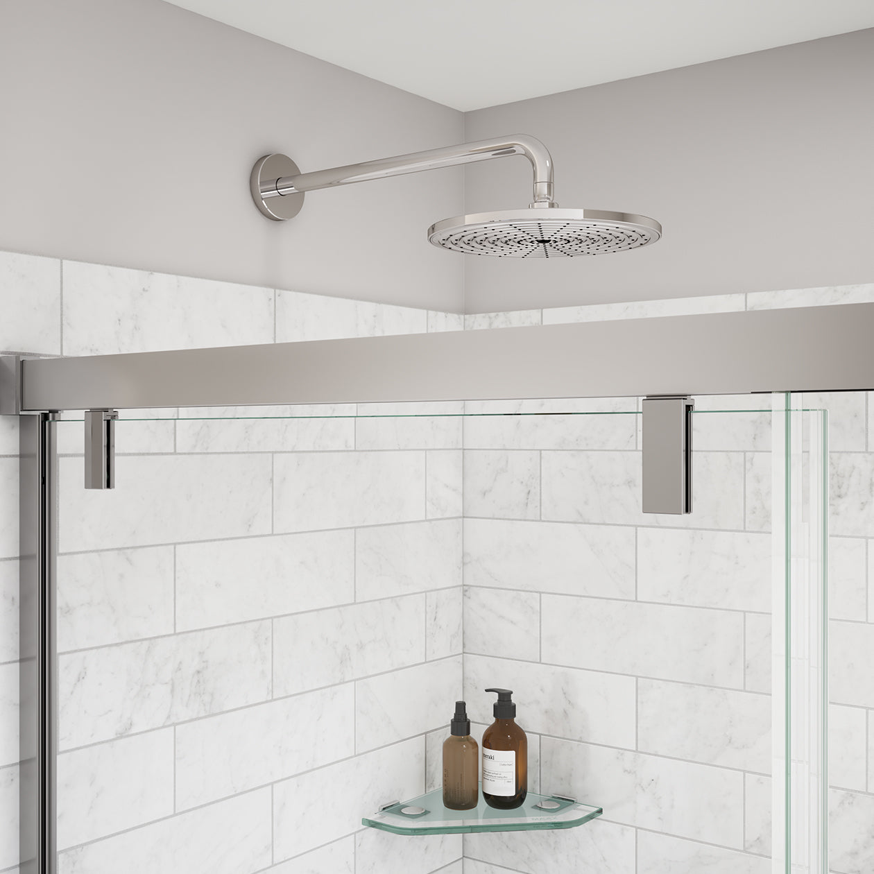 Maax Uptown 44-47 x 76 in. 8 mm Sliding Shower Door for Alcove Installation with Clear glass