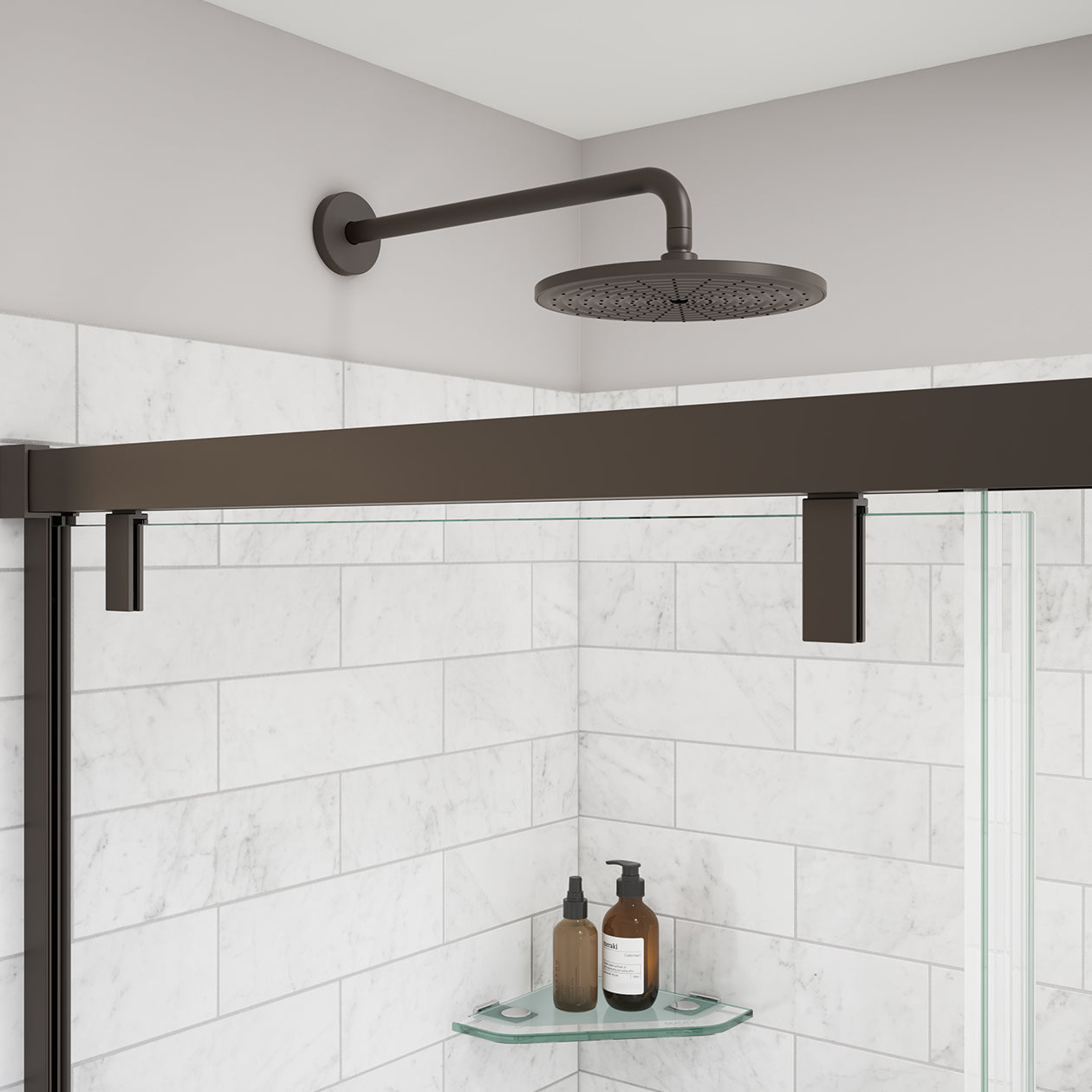 Maax Uptown 44-47 x 76 in. 8 mm Sliding Shower Door for Alcove Installation with Clear glass